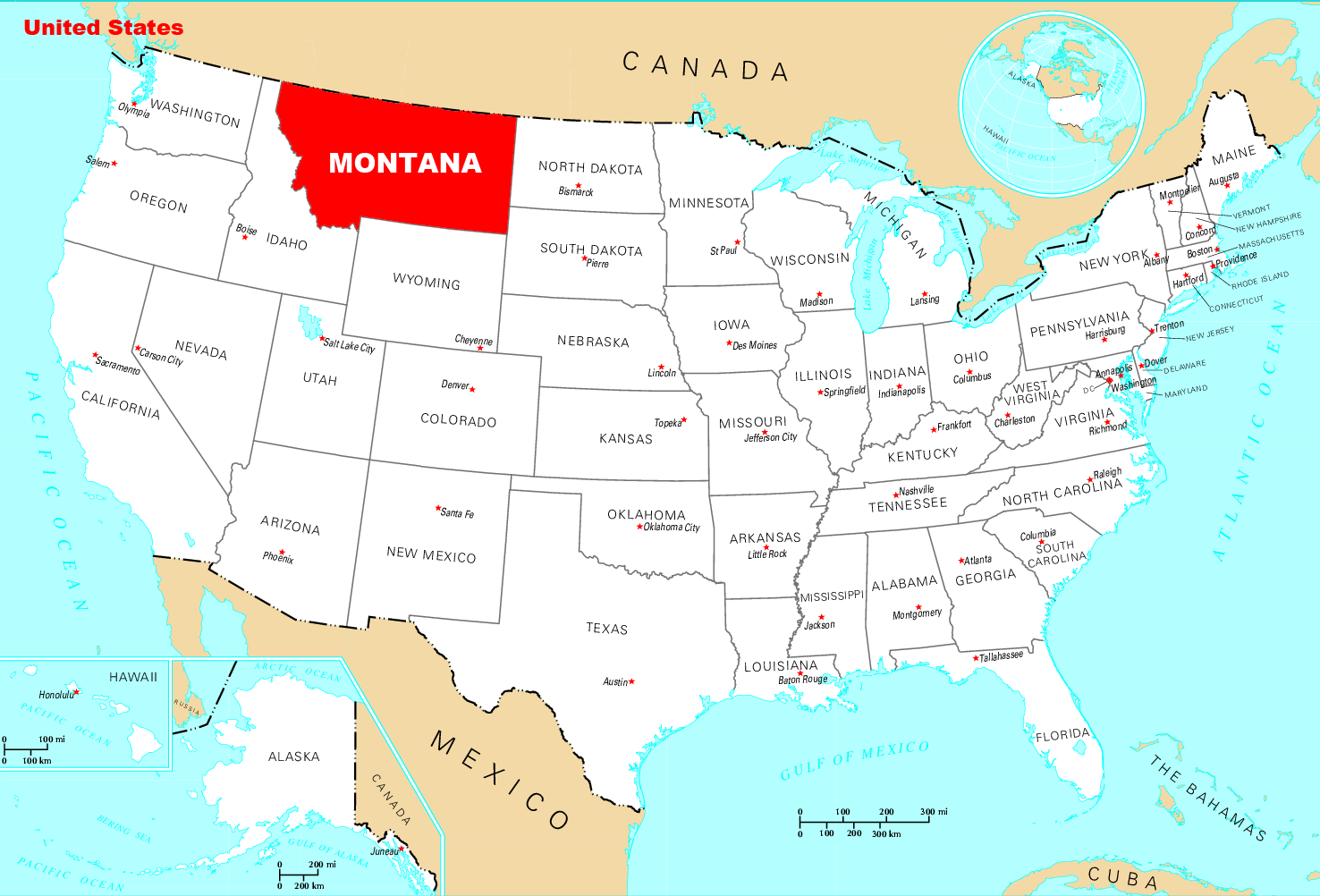 蒙大拿州州政府认证，美国政府联邦文件认证